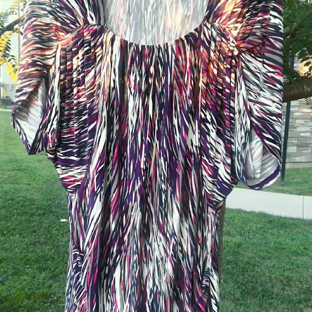 BCBG Tunic Top Mini Dress Stretch S. M Purple